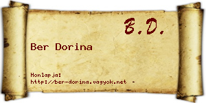 Ber Dorina névjegykártya